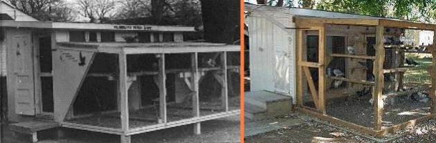 Left: Mangile's Pigeon Loft about 1970; Right: Remodeled 2002.